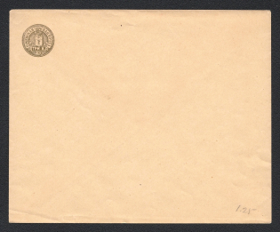 1891 Rzhev Zemstvo 3k Postal Stationery Cover, Mint (Schmidt #15A?, Rounded flap NOT RECORDED, Rare)