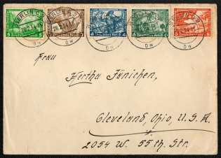 1934 Charity Issue for the German Winter Aid. postally used on cover to the United States posted 28 February in Berlin C-2.