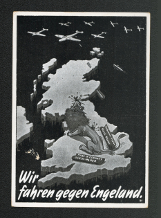 1940 We're move towards England. Propaganda postcard