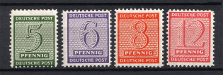 1945 Soviet Zone of Occupation, Germany (Perforated 11.25-11.5, Mi. 116 B - 119 B, Full Set)