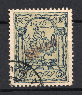 1915 Warsaw Local Issue, Poland (Mi. 3ca, Black Overprint, Signed, CV $460)