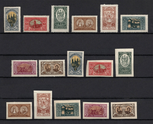 1921 Republic of Central Lithuania (Perf+Imperf, Full Sets, CV $30)