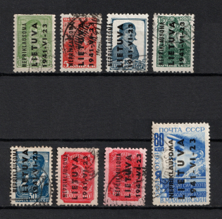 1941 Occupation of Lithuania, Germany (Mi. 1 - 4, 6, 8, 9, Signed, Canceled, CV $550)