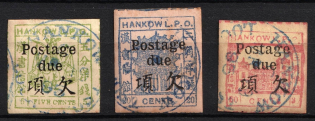1894-96 Hankow (Hankou), Local Post, China (Mi. 7, 9, 10, Canceled, CV $300)