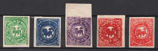 1912 Tibet, China (Mi. 1y, 2bx, 3ax, 4ax, 5bx, CV $380)
