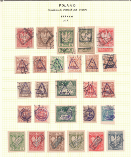 1919 Krakow, Overprint 'Porto', Postage Due Stamps, Local Issue, Poland, Collection (3 Pages)