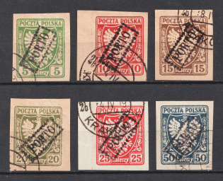 1919 Krakow, Overprint 'Porto', Postage Due Stamps, Local Issue, Poland (Canceled)