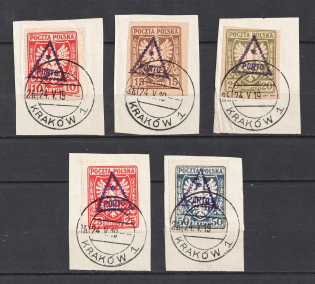 1919 Krakow, Overprint 'Porto', Postage Due Stamps, Local Issue, Poland (KRAKOW Postmark)