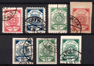 1918 Latvia (Perforated/Imperforate, Full Sets, Canceled, CV $60)