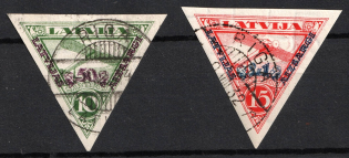 1931 Latvia, Airmail (Imperforate, Canceled, CV $60)