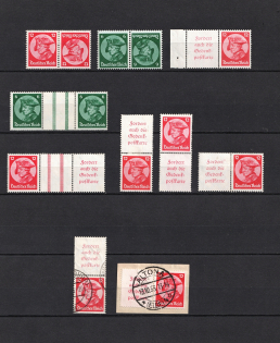 1933 Third Reich, Germany, Pairs (Coupon, Tete-beche, CV $200)