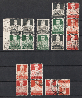 1934 Third Reich, Germany, Collection (Tete-beche, Se-tenant, Canceled, CV $200)