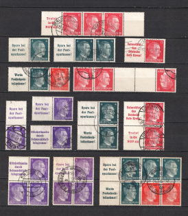 1941 Third Reich, Germany, Collection (2 Pages, Coupon, Se-tenant, Canceled, CV $220)