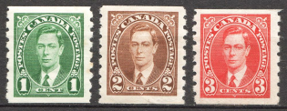 1937-38 Canada British Empire Coil Stamps Perf. 8 CV 30 GBP (Full Set)