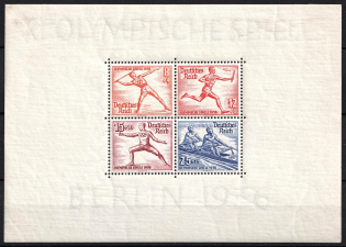 1936 Third Reich, Germany (Souvenir Sheet Mi. 6, CV $70)