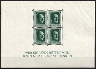 1937 Third Reich, Germany (Souvenir Sheet Mi. 7, CV $30)