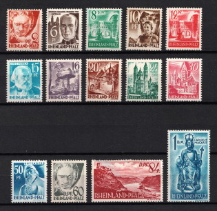 1948 Rhineland-Palatinate, French Zone of Occupation, Germany (Full Set, CV $40, MNH)