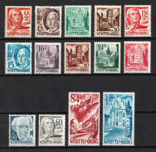 1948 Wurttemberg, French Zone of Occupation, Germany (Full Set, CV $50, MNH)
