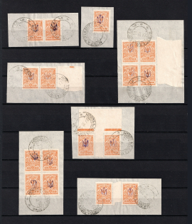 Kiev Type 1 - 1 Kop, Ukraine Tridents, Group (NOVOBELITSA MOGILEV Postmark)