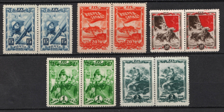 1943-44 Komsomol, Soviet Union USSR, Pairs (Full Set, MNH)