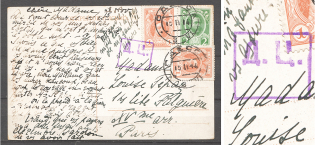 1914 Russia Romanovs Censored Postcard Card Odessa - Paris (France)