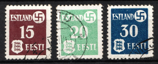 1941 Occupation of Estonia, Germany (White Paper, Full Set, Canceled, CV $70)