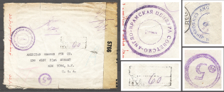 1943 USSR Soviet-Anglo-Iranian Censorship Registered Cover Baghdad - New York