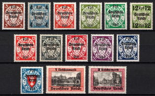 1939 Third Reich, Germany (Mi. 716-729, CV $300, Signed, MNH)