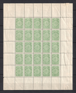 1902-16 3k Zolotonosha Zemstvo, Russia (Schmidt #22, Full Sheet, CV $250, MNH)