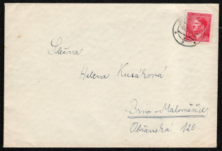 1945 Bohemia and Moravia cover franked with Scott 69