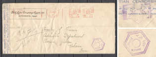1941 Egypt Soviet-Anglo-Iranian Censorship Cover Alexandria - Cairo - Teheran
