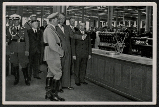 1933 A visit to the Bavarian Motor Works. Cigarette card