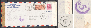 1943 USA Soviet-Anglo-Iranian Censorship Cover Fort Wayne - Cairo - Teheran
