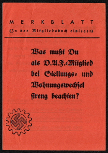 1942 D.A.F. Instruction Sheet to be inserted in the Members Book