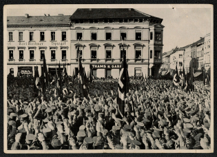 1933 The people are awakening everywhere. Marching out in Meiningen, Propaganda Card