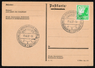 1937 Scott No. C46 with cancellation commemorating reopening of the Hannover Mansion Gardens