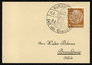 1937 Scott 416 with Special Postmark Burgstadt