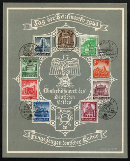 1941 Souvenir card Day of the Stamp Special postmark Wien