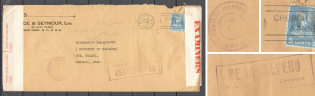 1941 USA Soviet-Anglo-Iranian Censored Censorship Cover New York - Teheran