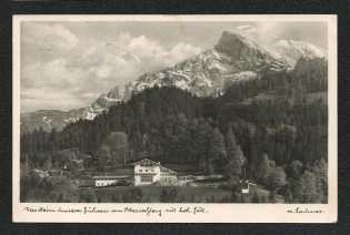 1936 Mountain View Photo Postcard with Special postmark (Jeder Volksgenosse Rundfunkhörer)