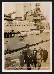 1940 Generalgovernment The Fuhrer at the Westerplatte, the “Schleswig-Holstein” in the background.