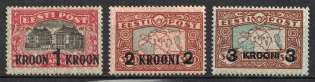 1930 Estonia (Mi. 87 - 89, Full Set, CV $280)