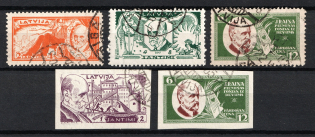 1929 Latvia (Perforated/Imperforate, Canceled, CV $30)