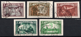 1932 Latvia (Imperforate, Full set, Canceled, CV $30)