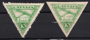 1921 Latvia, Airmail (Perforated/Imperforate, CV $20, MNH)