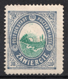 1916 Zawiercie Local Issue, Poland (CV $130)