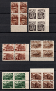 1946 Moscow Scenes, Soviet Union USSR, Blocks of Four (Full Set)