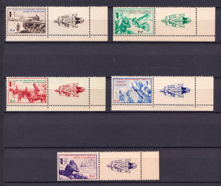1942 French Legion, Germany (Coupons, Mi. VI - X, Full Set, CV $70, MNH)