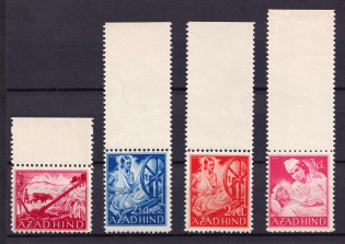 1943 Indian Legion, Germany (Huge Margins, Mi. III A, IV A, IX A, X A, MNH)