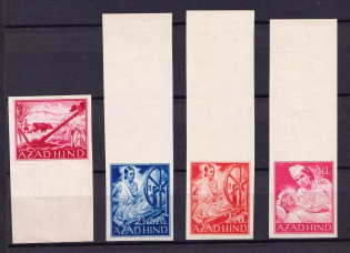 1943 Indian Legion, Germany (Huge Margins, Mi. III B, IV B, IX B, X B, MNH)